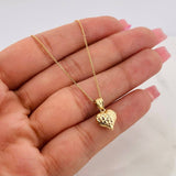 Classic Link Chain + Heart Pendant / 1.9g / 17 3/4 in 18K Yellow Gold