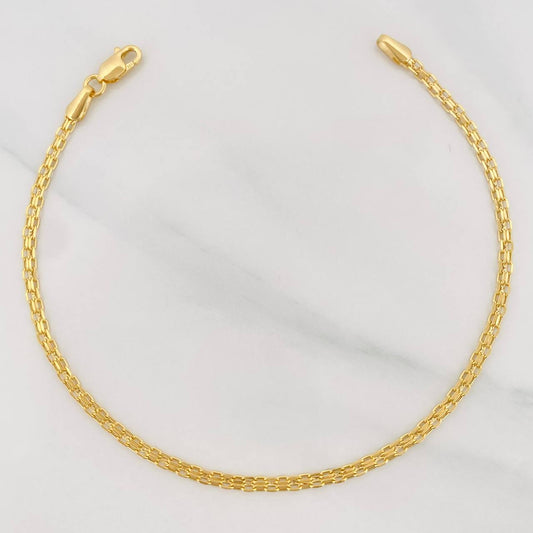 Pulso Chino 1.4g / 7 3/4 in / 2.1mm Oro Amarillo 18K