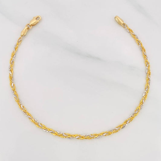 Pulso Morse 2.3g / 7 1/4 in / 2.15mm Dos Oros Amarillo Blanco 18K
