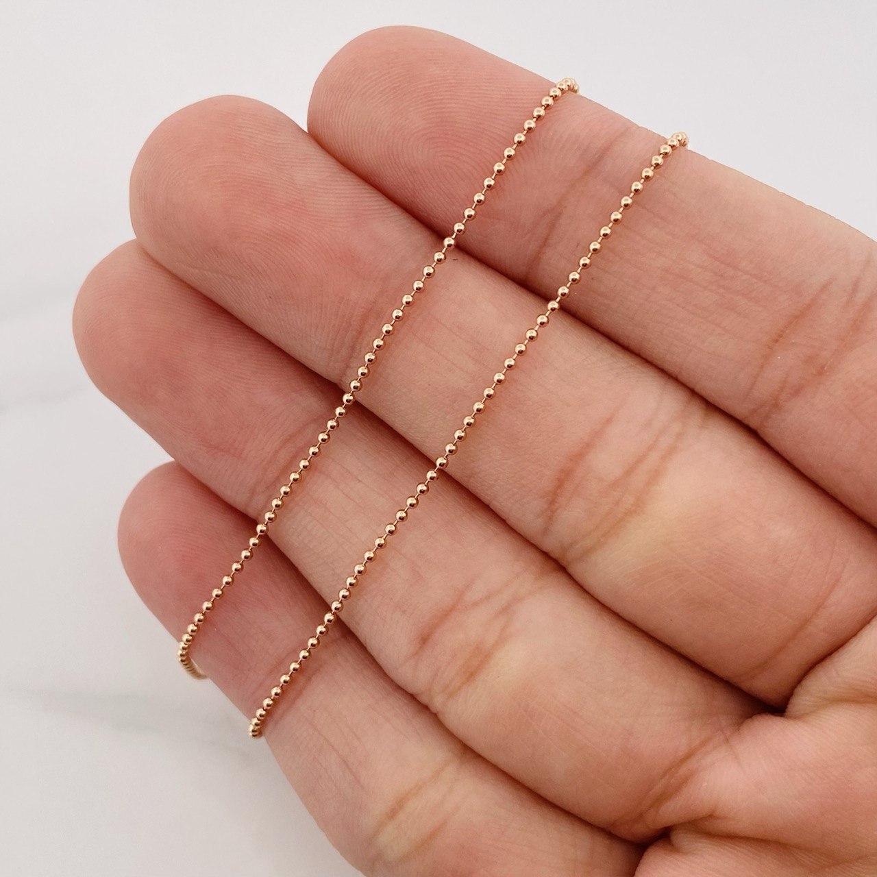 Military Chain 2g / 19 3/4 in / 1mm Rose Gold 18K