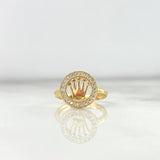Ring Circle Crown RX 2.6gr / T4 1/2 / White Zircons Yellow Gold