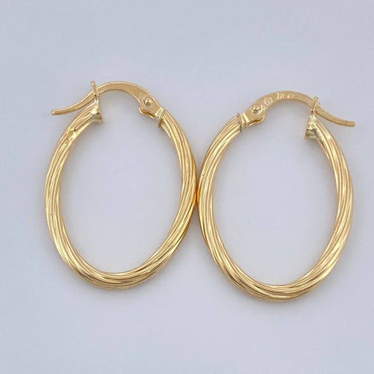 Candongas Lore Ovaladas 1.4gr / 1 in / Oro Amarillo 18K %