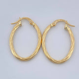 Candongas Lore Ovaladas 1.4gr / 1 in / Oro Amarillo 18K %