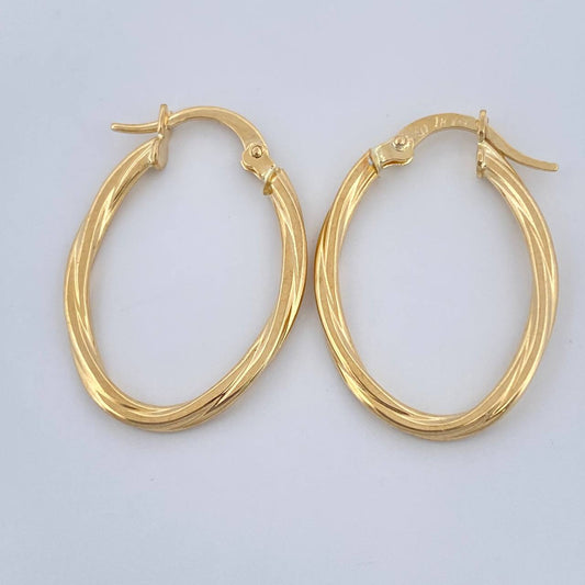 Candongas Osiris Ovaladas 1.3gr / 1 in / Oro Amarillo 18K %