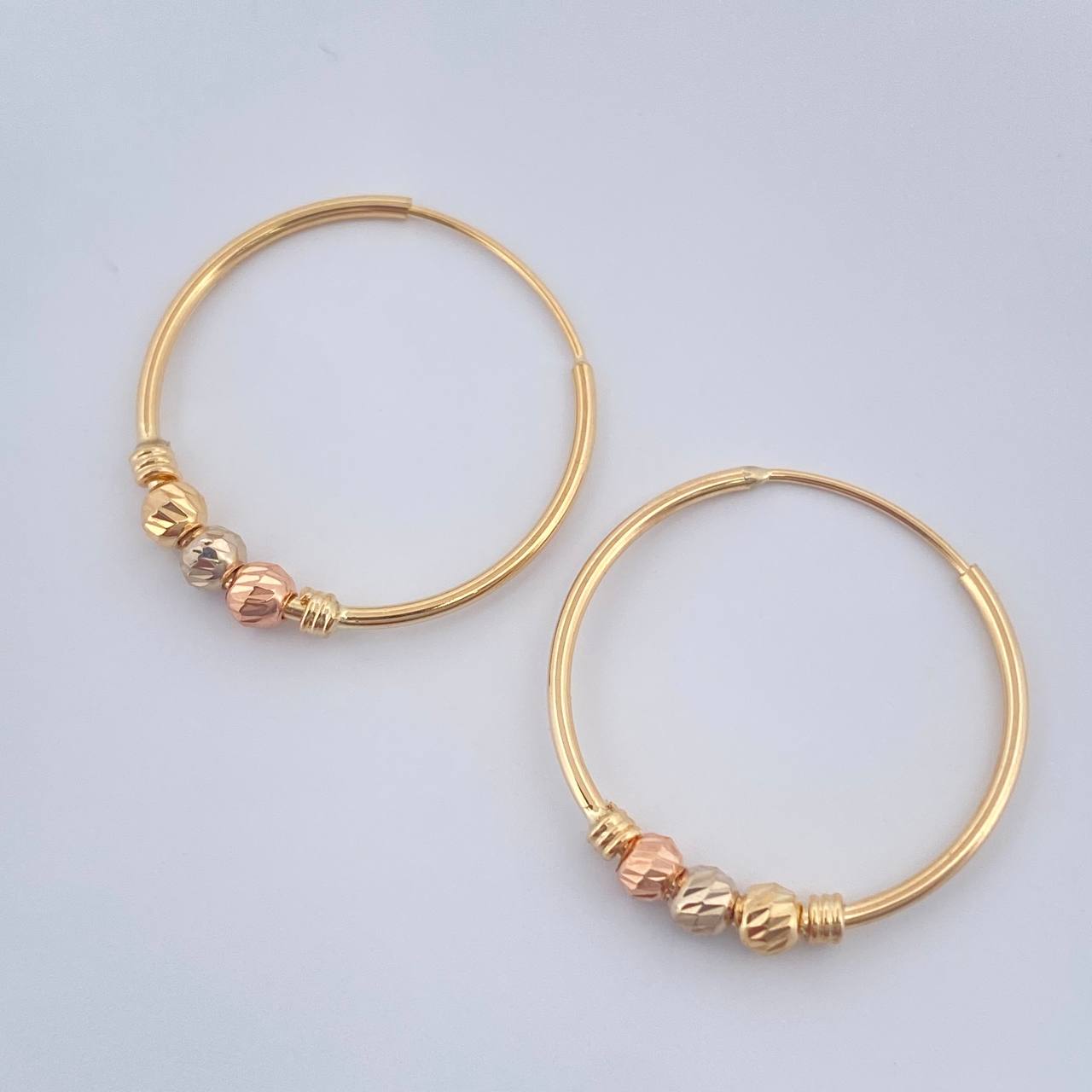 Candongas Trio 1.3gr / 3/4 in / Tres Oros 18K %