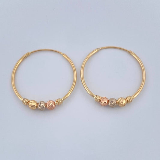 Candongas Trio 1.3gr / 3/4 in / Tres Oros 18K %