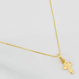 Set Venetian Chain + Christ Cross Pendant / 1.6g / 20 in Yellow Gold 18K