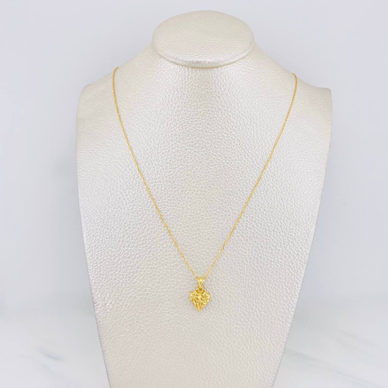 Classic Link Chain Set + Heart Pendant / 2.05g / 17 3/4 in 18K Yellow Gold