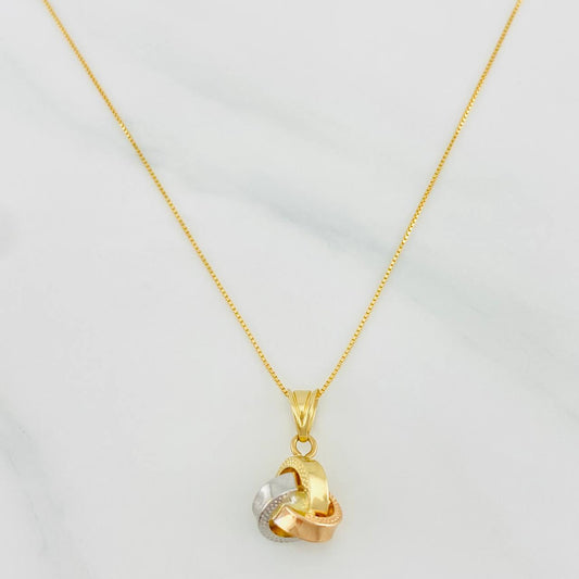 Set Cadena Veneciana + Dije Nudo / 1.65g / 20 in Tres Oros 18K