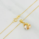 Set Venetian Chain + Knot Pendant / 1.65g / 20 in Three Golds 18K