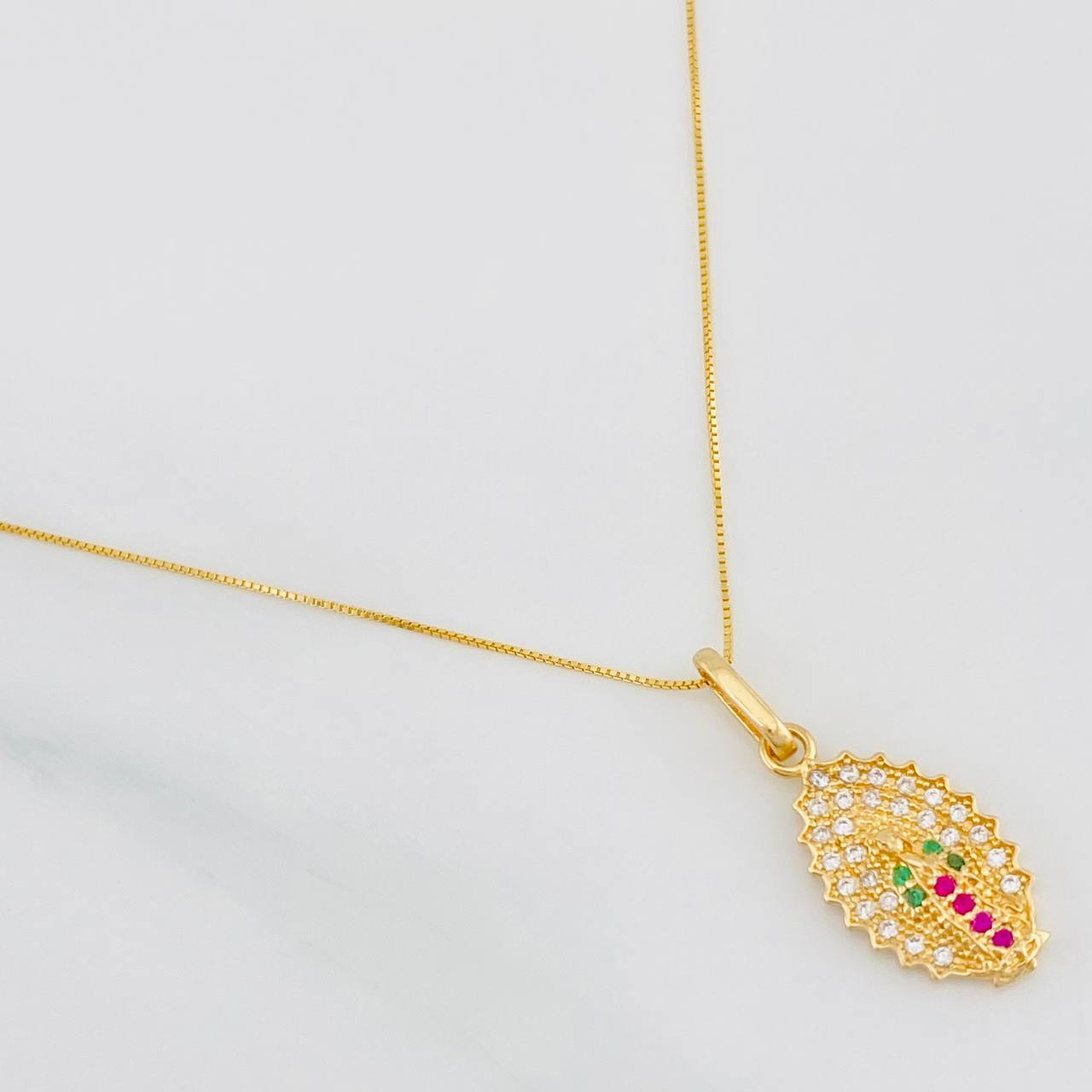 Venetian Chain Set + Virgin of Guadalupe Pendant / 2.55g / 20 in 18K Yellow Gold
