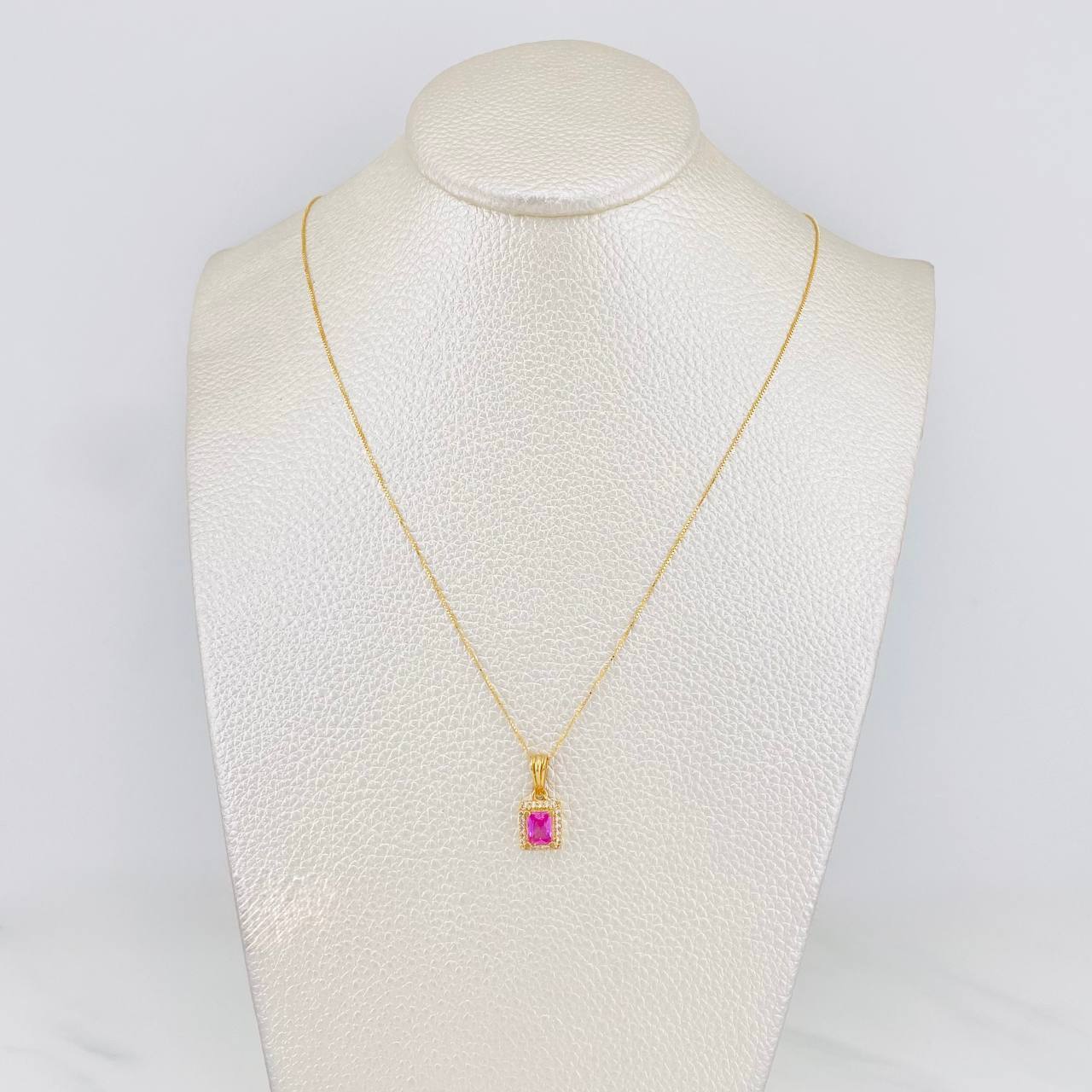 Venetian Chain Set + Square Halo Pendant / 2.45g / 20 in 18K Yellow Gold