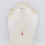 Venetian Chain Set + Square Halo Pendant / 2.45g / 20 in 18K Yellow Gold