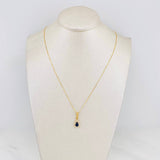 Set Venetian Chain + Halo Drop Pendant / 2.15g / 20 in Yellow Gold 18K