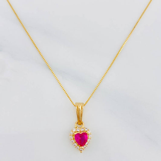 Set Cadena Veneciana + Dije Halo Corazón / 2.05g / 20 in Oro Amarillo 18K
