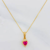 Venetian Chain Set + Heart Halo Pendant / 2.05g / 20 in 18K Yellow Gold