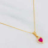 Venetian Chain Set + Heart Halo Pendant / 2.05g / 20 in 18K Yellow Gold
