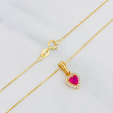 Venetian Chain Set + Heart Halo Pendant / 2.05g / 20 in 18K Yellow Gold