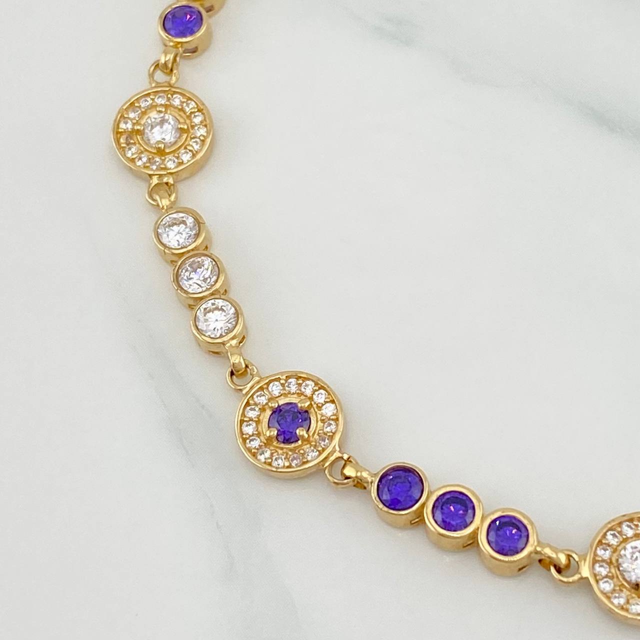 Bracelet Halo Tennis 10.35g / 6 3/4 in / 4.2mm Yellow Gold 18K