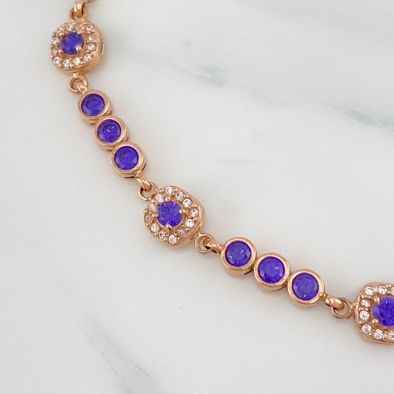 Bracelet Halo Tennis 9.4g / 7 in / 4.05mm 18K Rose Gold