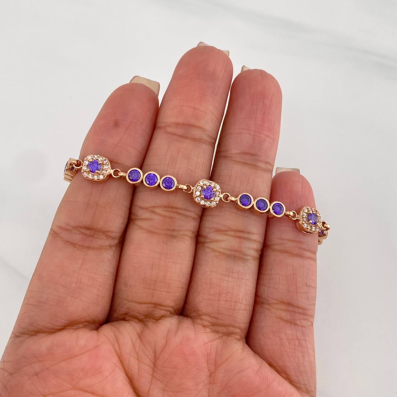 Bracelet Halo Tennis 9.4g / 7 in / 4.05mm 18K Rose Gold