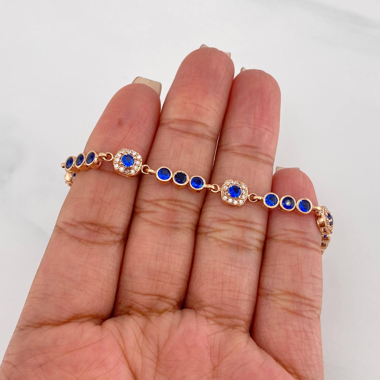 Bracelet Halo Tennis 8.85g / 7 in / 4.06mm 18K Rose Gold