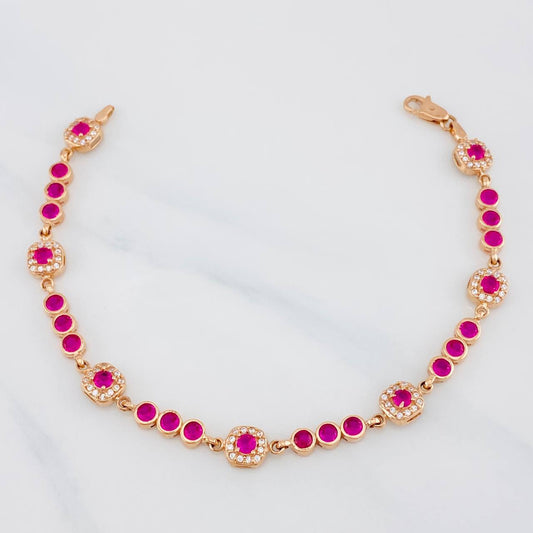 Pulso Halo Tennis 9g / 7 in / 4.25mm Oro Rosa 18K