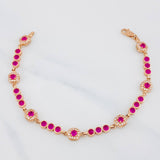Bracelet Halo Tennis 9g / 7 in / 4.25mm Rose Gold 18K