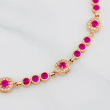 Bracelet Halo Tennis 9g / 7 in / 4.25mm Rose Gold 18K