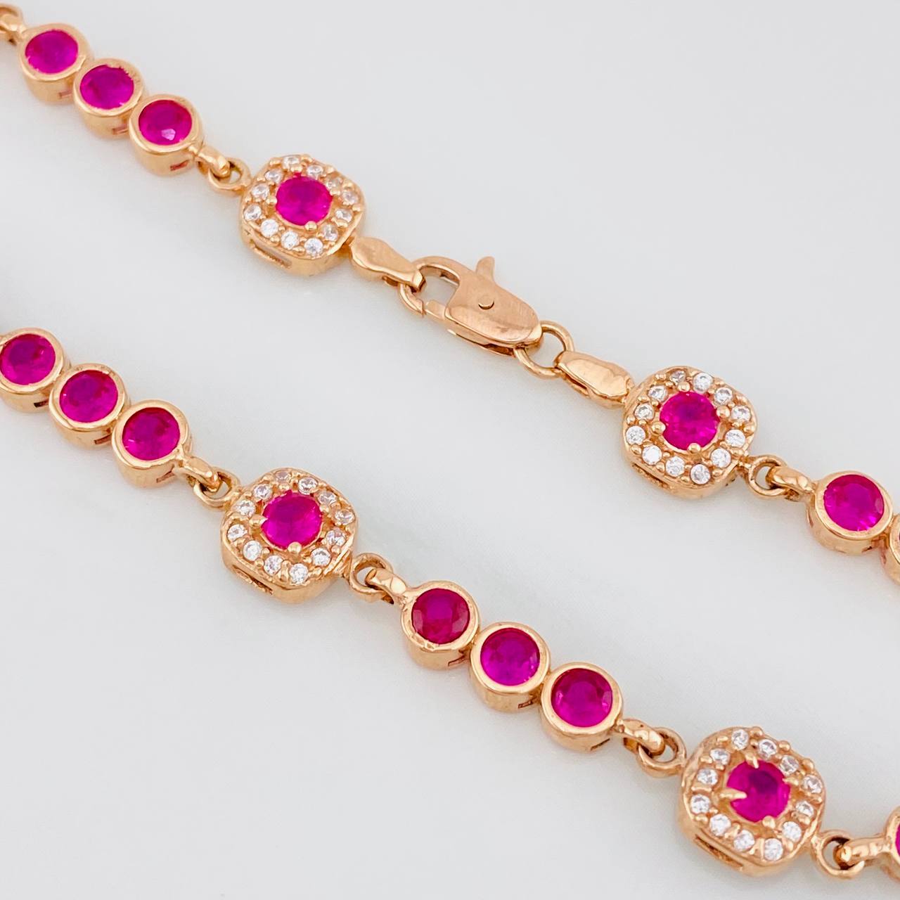 Bracelet Halo Tennis 9g / 7 in / 4.25mm Rose Gold 18K