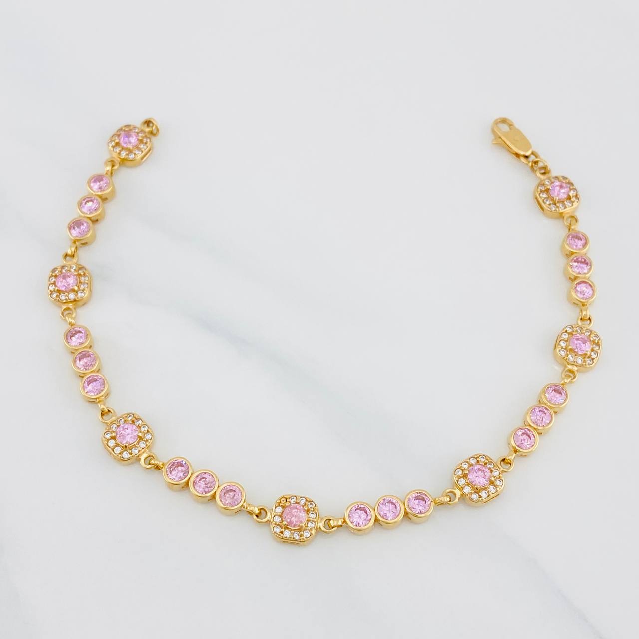 Bracelet Halo Tennis 9.4g / 7 in / 4mm Yellow Gold 18K