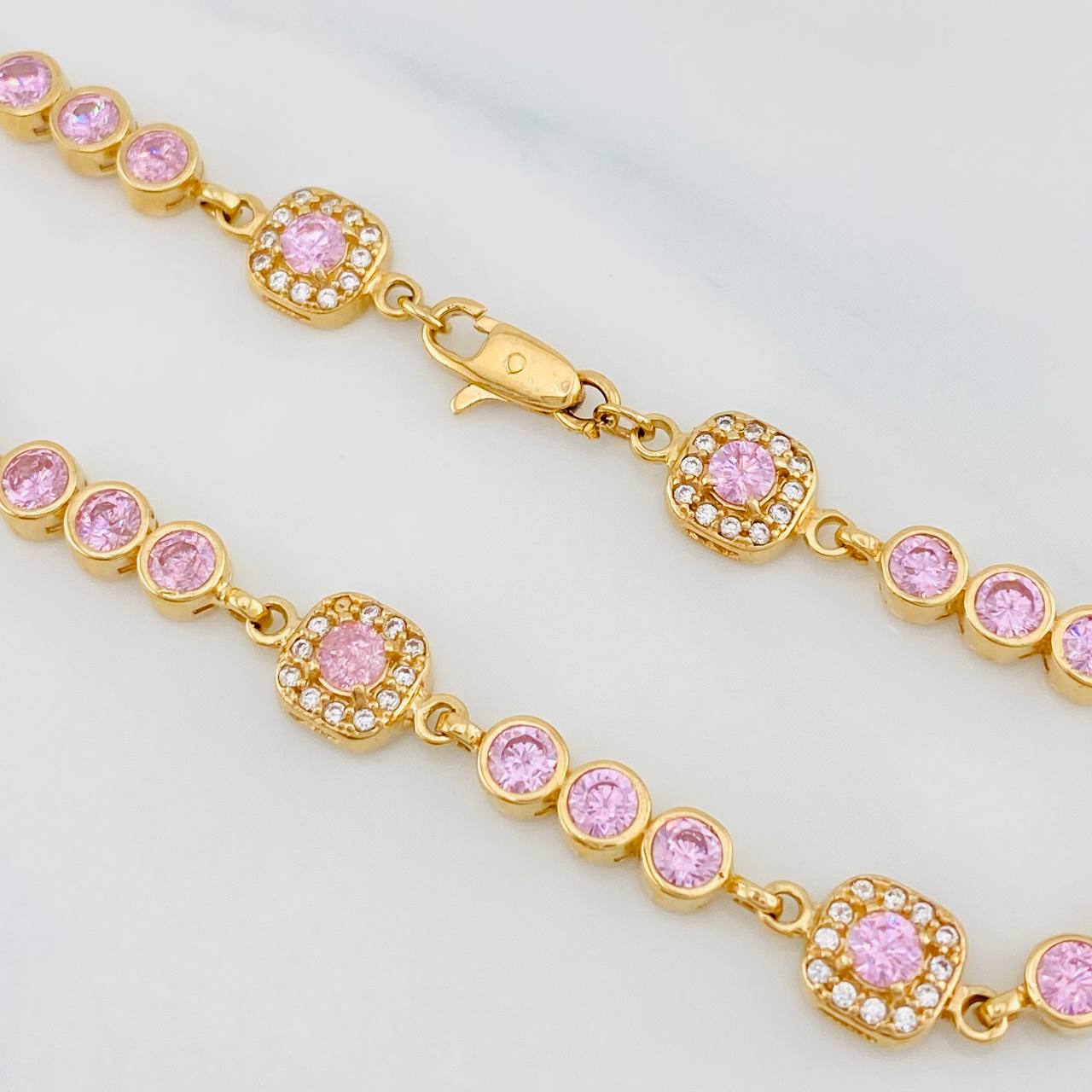 Bracelet Halo Tennis 9.4g / 7 in / 4mm Yellow Gold 18K