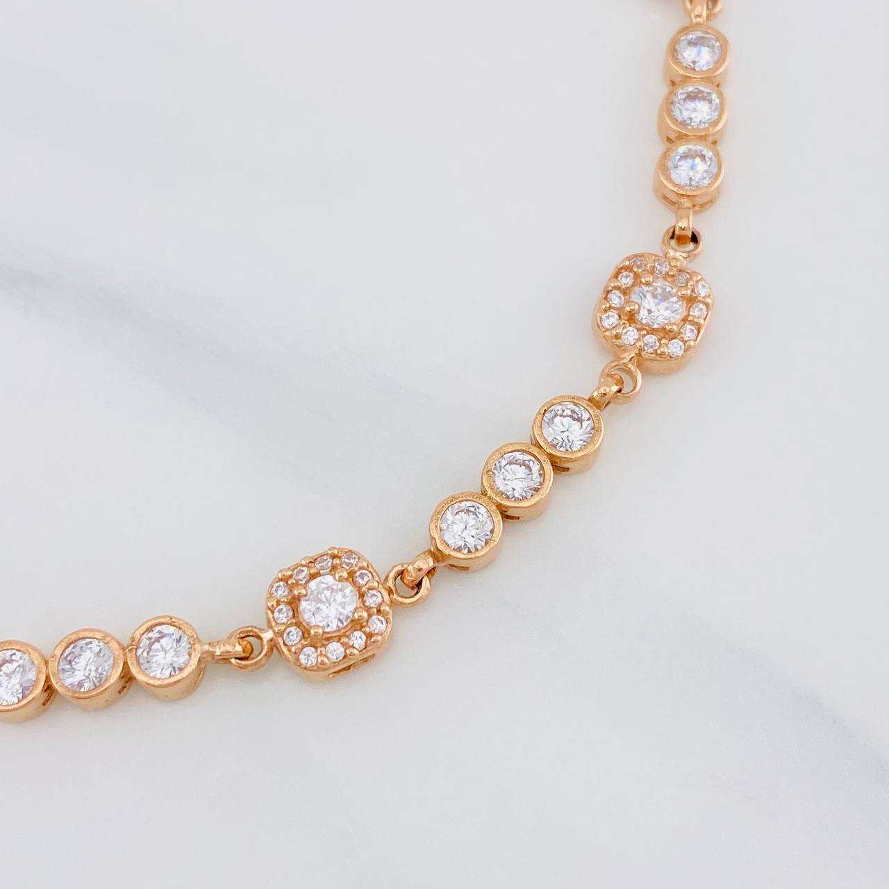 Bracelet Halo Tennis 10.05g / 8 1/4 in / 4.31mm Rose Gold 18K