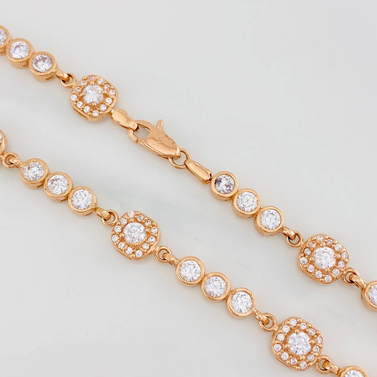 Bracelet Halo Tennis 10.05g / 8 1/4 in / 4.31mm Rose Gold 18K
