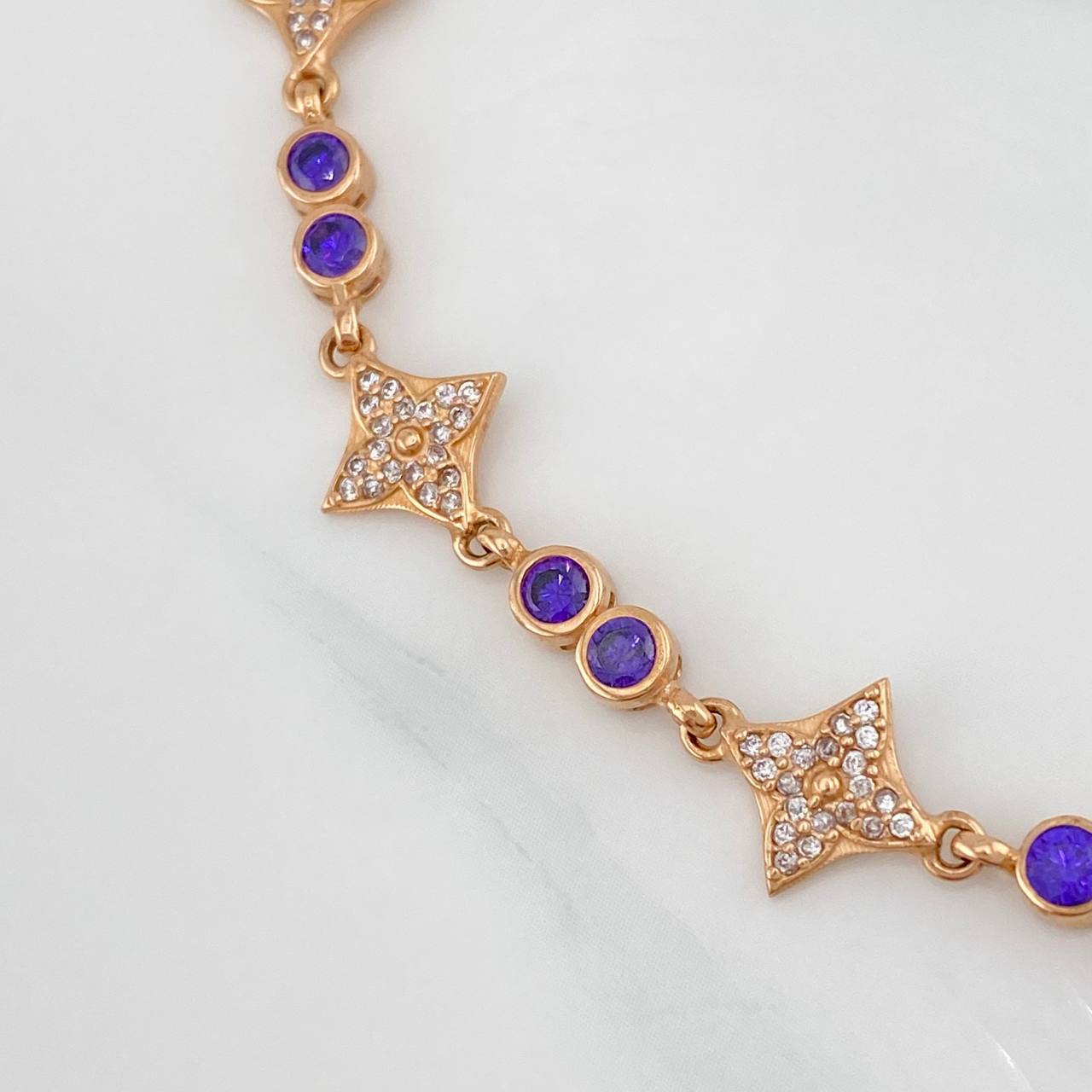 Bracelet Halo Flower 9.25g / 7 3/4 in / 4.1mm Rose Gold 18K