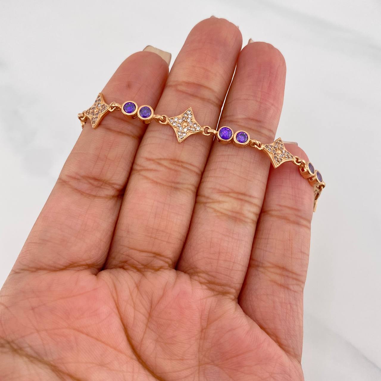 Bracelet Halo Flower 9.25g / 7 3/4 in / 4.1mm Rose Gold 18K