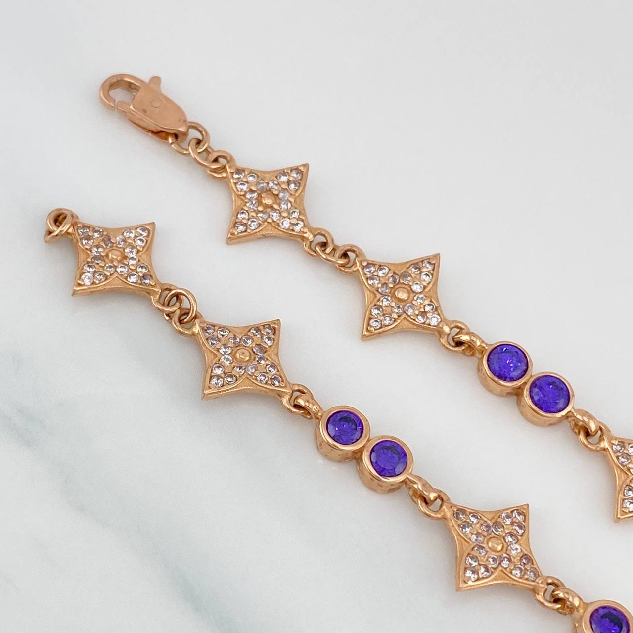 Bracelet Halo Flower 9.25g / 7 3/4 in / 4.1mm Rose Gold 18K