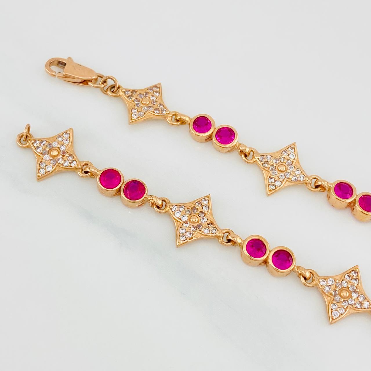 Bracelet Halo Flower 7.5g / 6 3/4 in / 4.18mm Rose Gold 18K