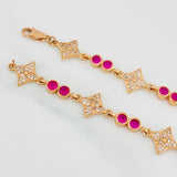Bracelet Halo Flower 7.5g / 6 3/4 in / 4.18mm Rose Gold 18K
