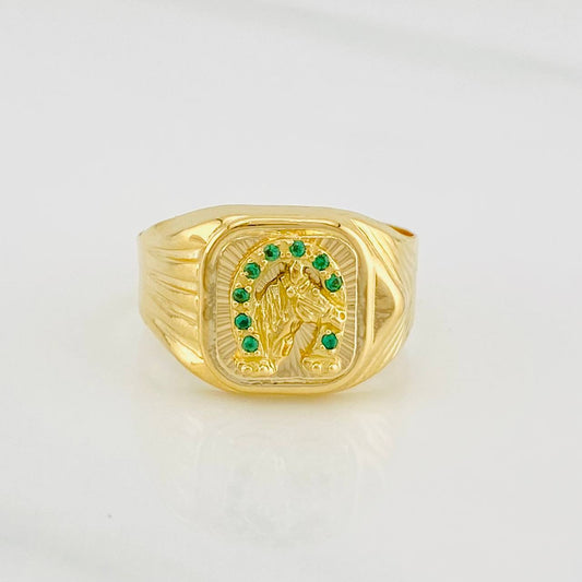 Anillo Herradura Caballo 3.7g / T10 1/4 Oro Amarillo 18K