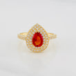 Halo Drop Ring 2.7g / T6 1/2 Yellow Gold 18K