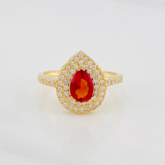 Halo Drop Ring 2.7g / T6 1/2 Yellow Gold 18K