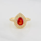 Halo Drop Ring 2.7g / T6 1/2 Yellow Gold 18K