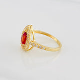 Halo Drop Ring 2.7g / T6 1/2 Yellow Gold 18K