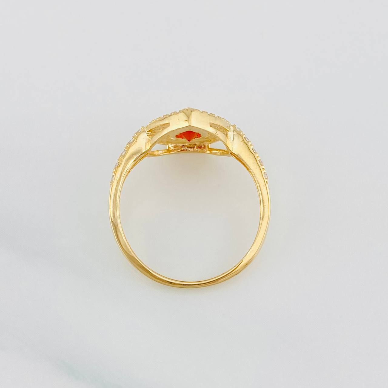 Halo Drop Ring 2.7g / T6 1/2 Yellow Gold 18K