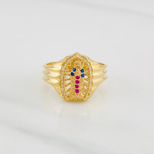 Virgin of Guadalupe Ring 3.75g / Size 7 Yellow Gold 18K