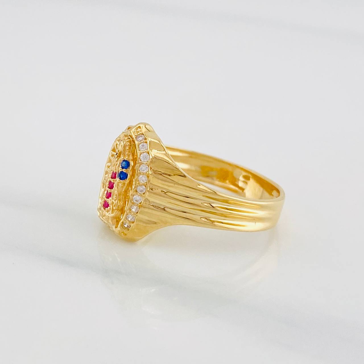 Virgin of Guadalupe Ring 3.75g / Size 7 Yellow Gold 18K