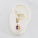 Stud Earrings Halo Tear 2.45g / in / 7.6mm Yellow Gold 18K