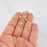 Pendant Cross Christ 3.95g / 1 1/2 in Three Golds 18K