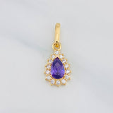 Pendant Halo Tear 1.2g / 3/4 in 18K Yellow Gold